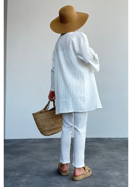 Kadın Ekru Kimono Takım modelleri