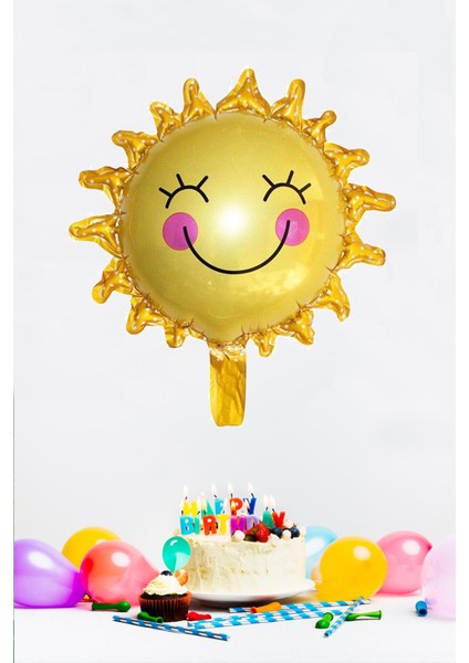 Gülen Güneş Şekilli Folyo Balon