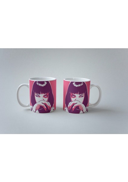 Pulp Fiction Ucuz Roman Mia Wallace Temalı Özel Tasarım Tam Tur Baskılı Kupa Bardak fırsatları