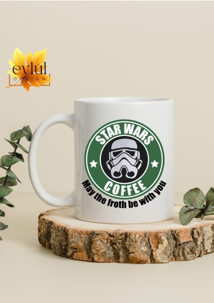 Swar Wars Coffee Temalı Eğlenceli Özel Tasarım Baskılı Kupa Bardak