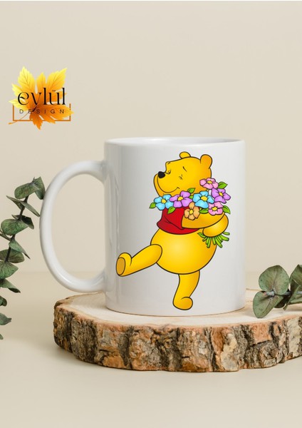 Winnie The Pooh Temalı Sevimli Eğlenceli Özel Tasarım Baskılı Kupa Bardak