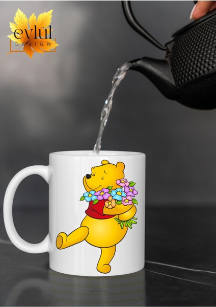 Winnie The Pooh Temalı Sevimli Eğlenceli Özel Tasarım Baskılı Kupa Bardak