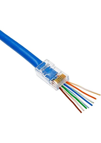 Ez RJ45 Cat5/cat6 Yeni Nesil Delikli Konnektör 100 Adet