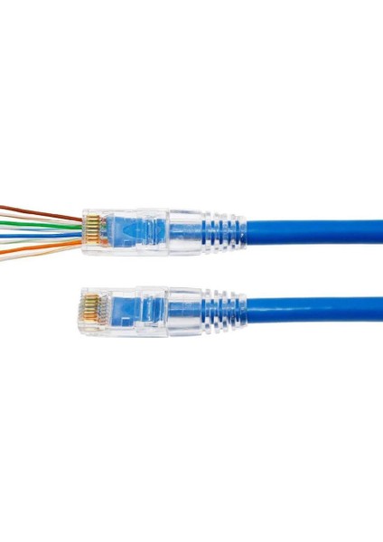 Ez RJ45 Cat5/cat6 Yeni Nesil Delikli Konnektör 100 Adet