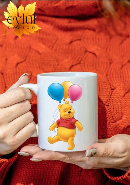 Winnie The Pooh Temalı Sevimli Eğlenceli Özel Tasarım Baskılı Kupa Bardak