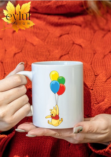 Winnie The Pooh Temalı Sevimli Eğlenceli Özel Tasarım Baskılı Kupa Bardak