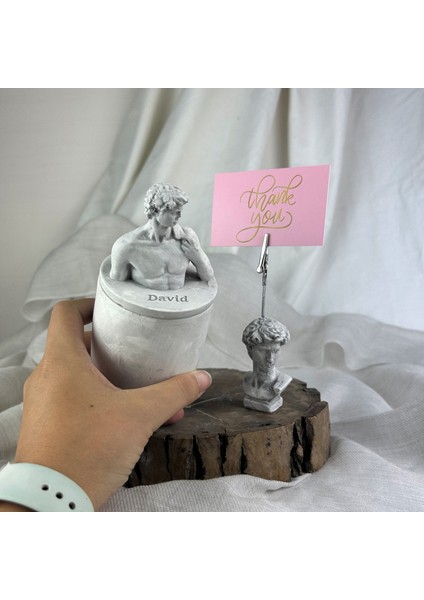 Gri Eskitme David Kapaklı Kutu ve Not Tutucu 2'li Dekoratif Set fiyatları