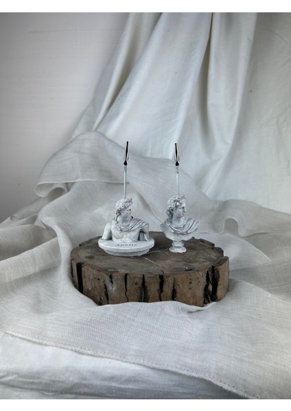 Gri Eskitme Apollo Kaideli 2'li Not Tutucu Set, Fotoğraf Tutucu