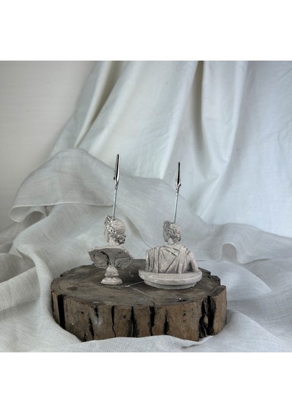 Vizon Eskitme Apollo Heykel 2'li Not Tutucu Set, Fotoğraf Tutucu modelleri