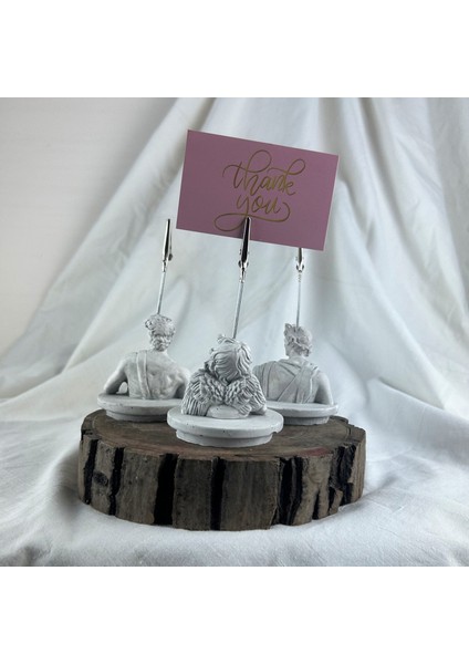 Gri Eskitme David, Cupid (Melek) ve Apollo Kaideli Heykel 3'lü Not Tutucu Set, Fotoğraf Tutucu fiyatları