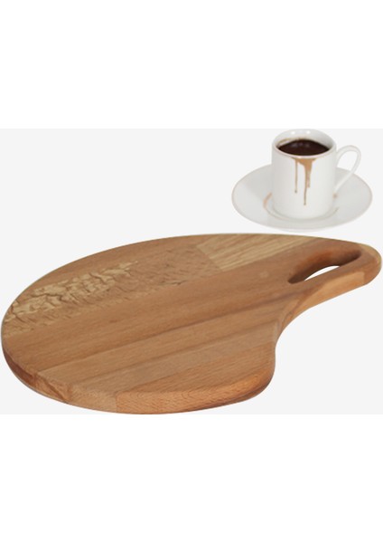 Gia Ahşap Oval Sunumluk ve Et Kesme Tahtası