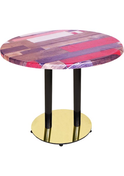 Karanfil Gold Mega Werzalit Yuvarlak Mutfak Masası (107CM) - (Red Wood)
