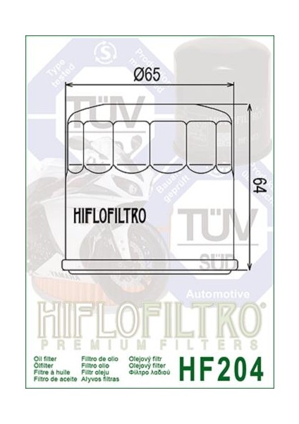 Hiflo HF204 2014-2020 Honda Nc 750 S Uyumlu Yağ Filtresi