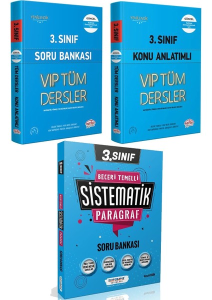 3. Sınıf Vip Konu - Soru ve Sistematik 3. Sınıf Paragraf Soru 3 Kitap Set