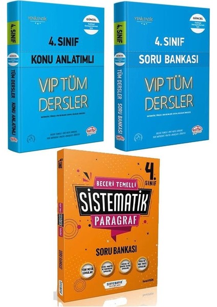 4. Sınıf Vip Konu - Soru ve Sistematik 4. Sınıf Paragraf Soru 3 Kitap Set