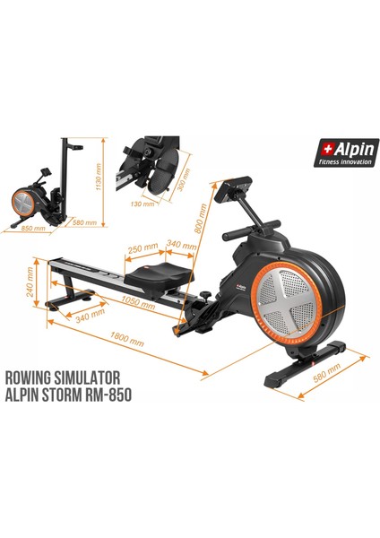 Alpin Fit Alpin Storm RM-850 Aeromanyetik Kürek Çekme Aleti