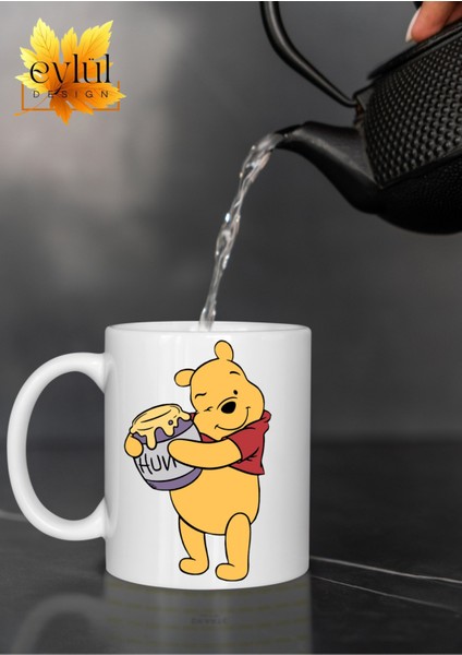 Winnie The Pooh Temalı Sevimli Eğlenceli Özel Tasarım Baskılı Kupa Bardak