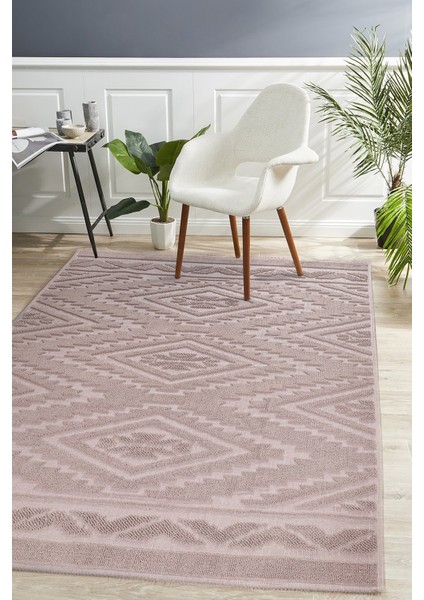 Havvana Home Kaymaz Taban Çamaşır Makinesinde Yıkanabilir Bej Rengi Pamuklu Halı Kilim