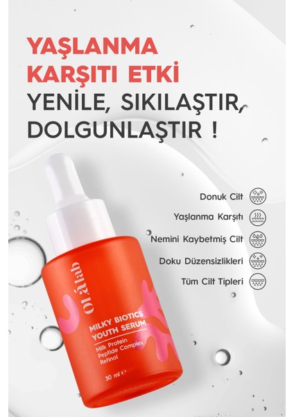 Olalab Yaşlanma Önleyici Onarıcı Cilt Yenileyici Retinol Peptit Cilt Serumu 30 ml Youth Serum