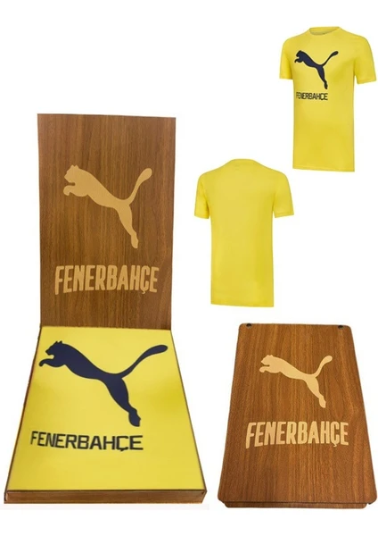 Puma Cat Tee Sarı Erkek Futbol T-Shirt Puma Ahşap Kutulu