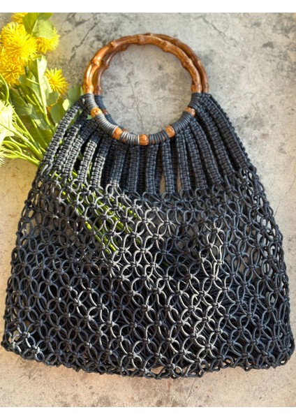 Makrome File Çanta, Alışveriş Çantası, Plaj Çantası, Macrame Tote Bag, Green, Pink,orange, Pembe