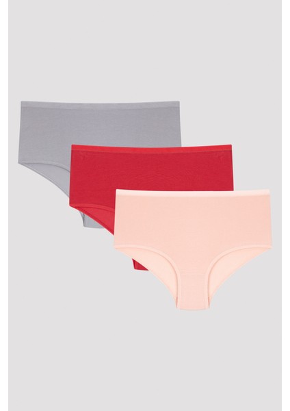 Hot Fall 3lü Yüksek Bel Çok Renkli Slip Külot