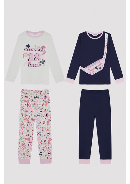 Kız Çocuk College Girl Ls 2li Pijama Takımı