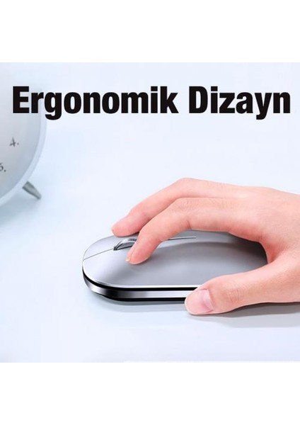 Şarjlı Kablosuz 2.4 Bluetooth Mouse Kablosuz Mouse 1000-1600 Dpı Mac Ios Windows Apple Mouse