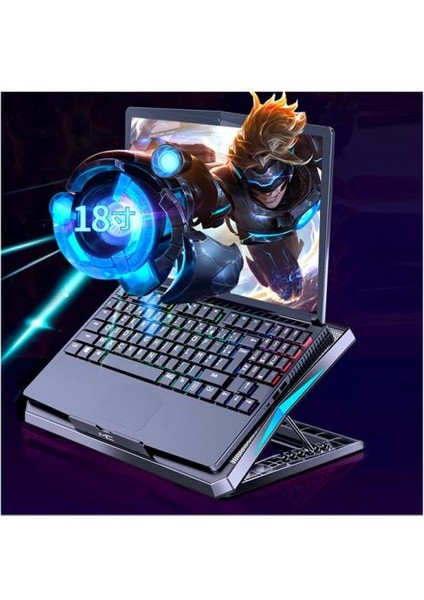 LED Işıklı Ultra Sessiz 6 Adet Soğutma Fanlı Laptop Soğutucu Yükseklik Ayarlı Laptop Standı