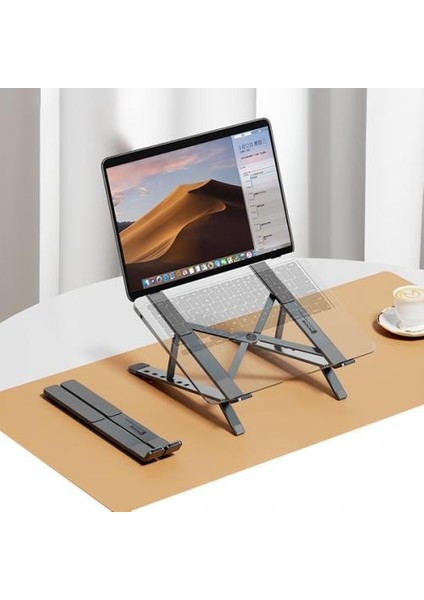 Metal Katlanabilir Taşınabilir 6 Kademe Yükseklik Ayarlı Laptop Standı Ayarlanabilir Tabanlı