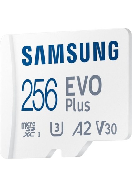 Samsung Evo Plus 256GB Hafıza Kartı 130 Mb/s Micro Sdhc Kart Sd Adaptör