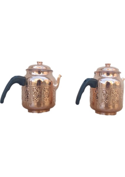 Safir Bakır Kahveci Demliği, 2 Adet Çay Kazanı Için En Iyi Kalite Bakır Demlik Kahveci Demliği A++