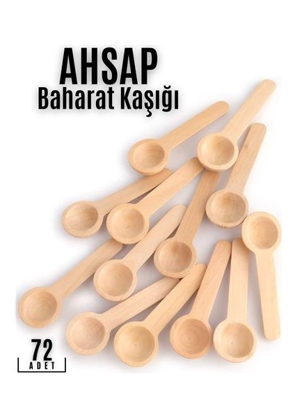 72 Adet Ahşap Baharat Kaşığı 718705