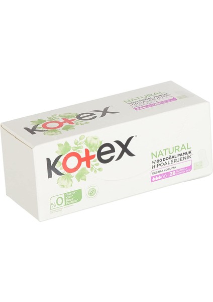 Natural Normal Günlük Ped 28'li 1 Paket, %100 Doğal Pamuk