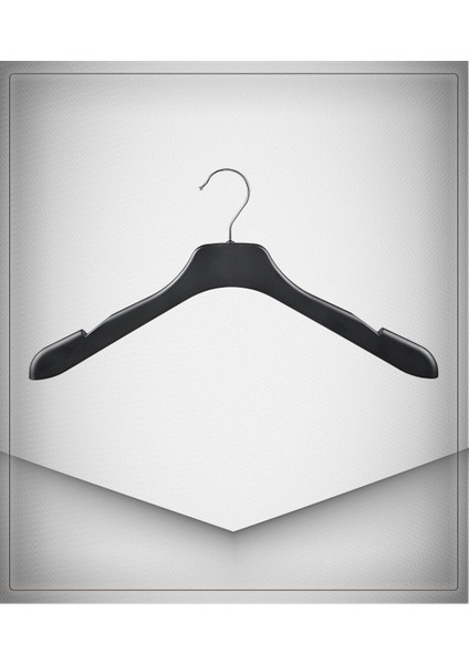 42 Cm Siyah Trençkot Ceket Elbise Askısı SD Serisi Tam Dolgulu 10 Adet