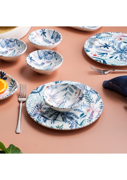 Flores Kahvaltı Takımı-18 Parça-Mavi fırsatları