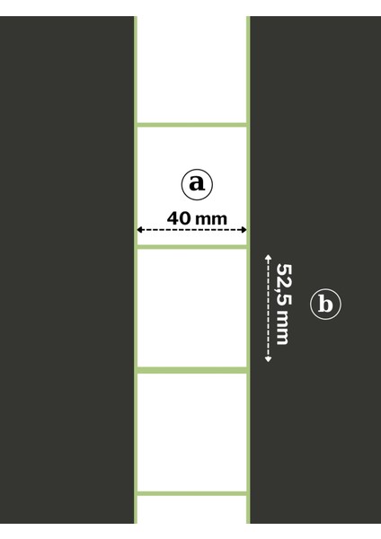 40X52,5 mm Termal Barkod Etiketi Yaıpışkanlı Etiket, Raf Önü Etiketi (1 Rulo = 250 Adet)