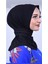 Çıtçıtlı Hazır Şal Eşarp Hijab Siyah 1