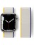 Apple Watch 41MM Hasırlı Cırtcırtlı Kordon - Sarı-Beyaz 1