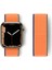 Apple Watch 45MM Hasırlı Cırtcırtlı Kordon - Lacivert-Turuncu 1