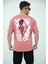 Erkek Oversize Bisiklet Yaka Basic Kısa Kollu Yazı Baskılı T-Shirt 3