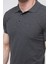 Polo Yaka Pamuk T Shirt Erkek Antrasit Melanj 2