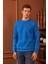 Erkek Comfort Fit Basic Düz Sweatshirt Mavi MARS26 4