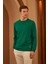 Erkek Comfort Fit Basic Düz Sweatshirt Yeşil MARS26 2