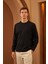 Erkek Comfort Fit Basic Düz Sweatshirt Siyah MARS26 2