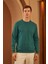 Erkek Comfort Fit Basic Düz Sweatshirt Petrol MARS26 1