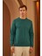 Erkek Comfort Fit Basic Düz Sweatshirt Petrol MARS26 3