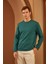 Erkek Comfort Fit Basic Düz Sweatshirt Petrol MARS26 4