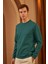 Erkek Comfort Fit Basic Düz Sweatshirt Petrol MARS26 5