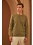 Erkek Comfort Fit Basic Düz Sweatshirt Haki MARS26 5